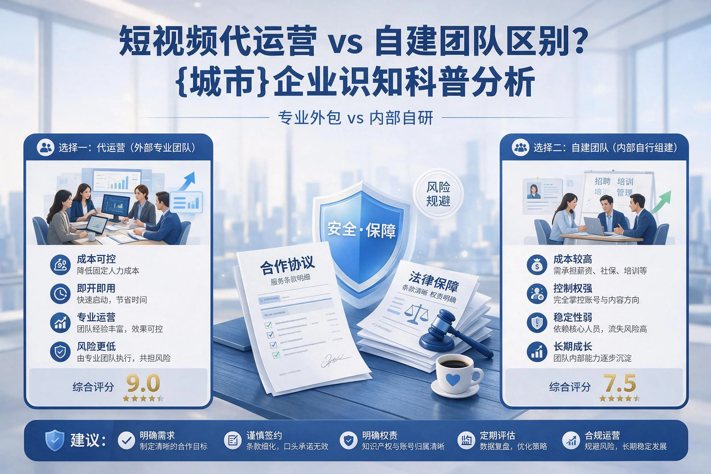 短视频代运营与自建团队区别？防城港企业认知科普分析