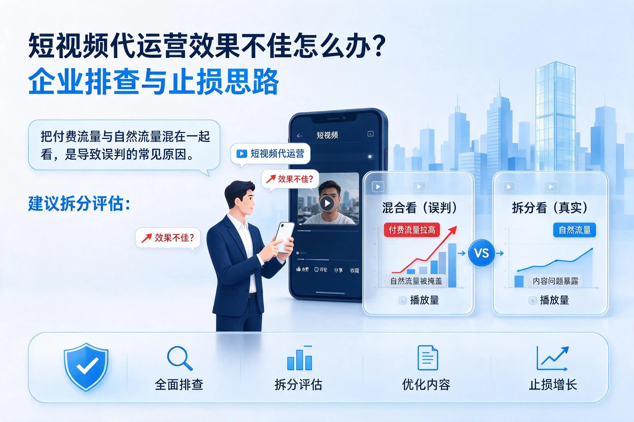 短视频代运营效果不佳怎么办？防城港企业排查与止损思路