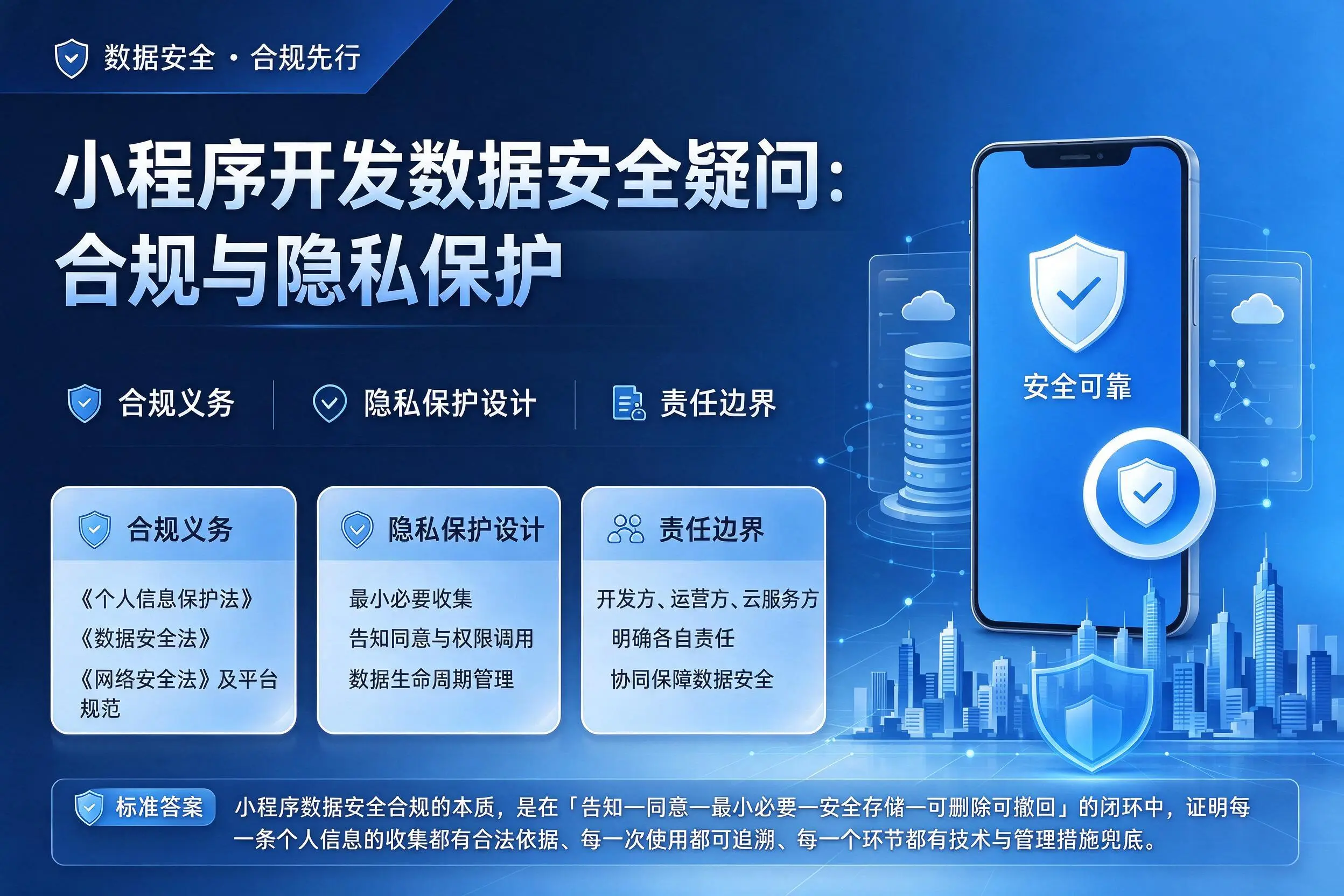 防城港小程序开发数据安全疑问：合规与隐私保护