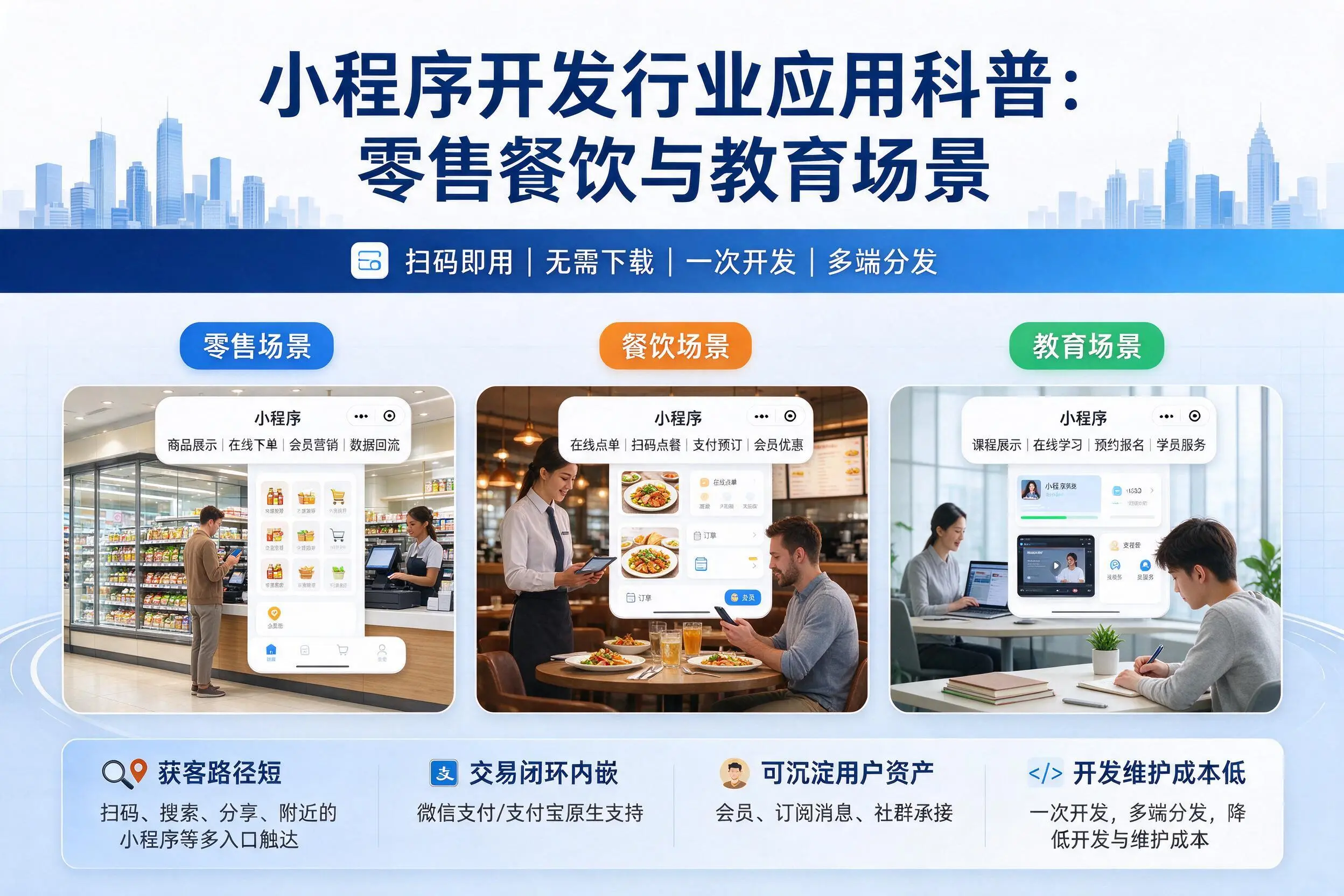 防城港小程序开发行业应用科普:零售餐饮与教育场景