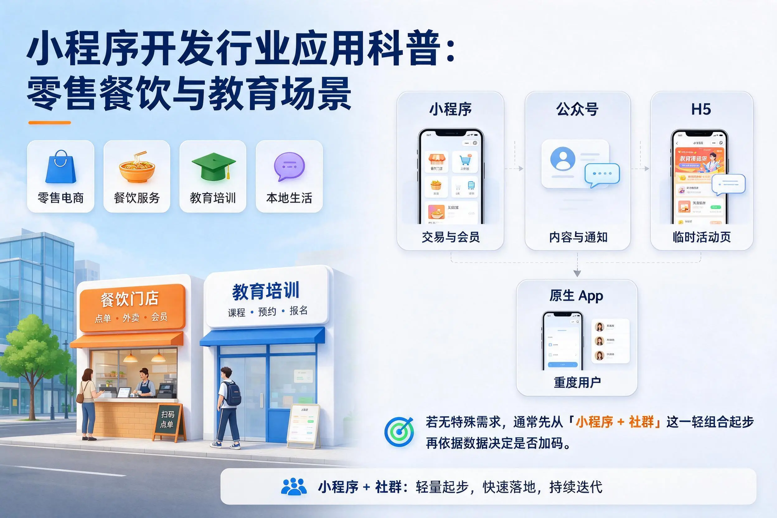 防城港小程序开发行业应用科普:零售餐饮与教育场景
