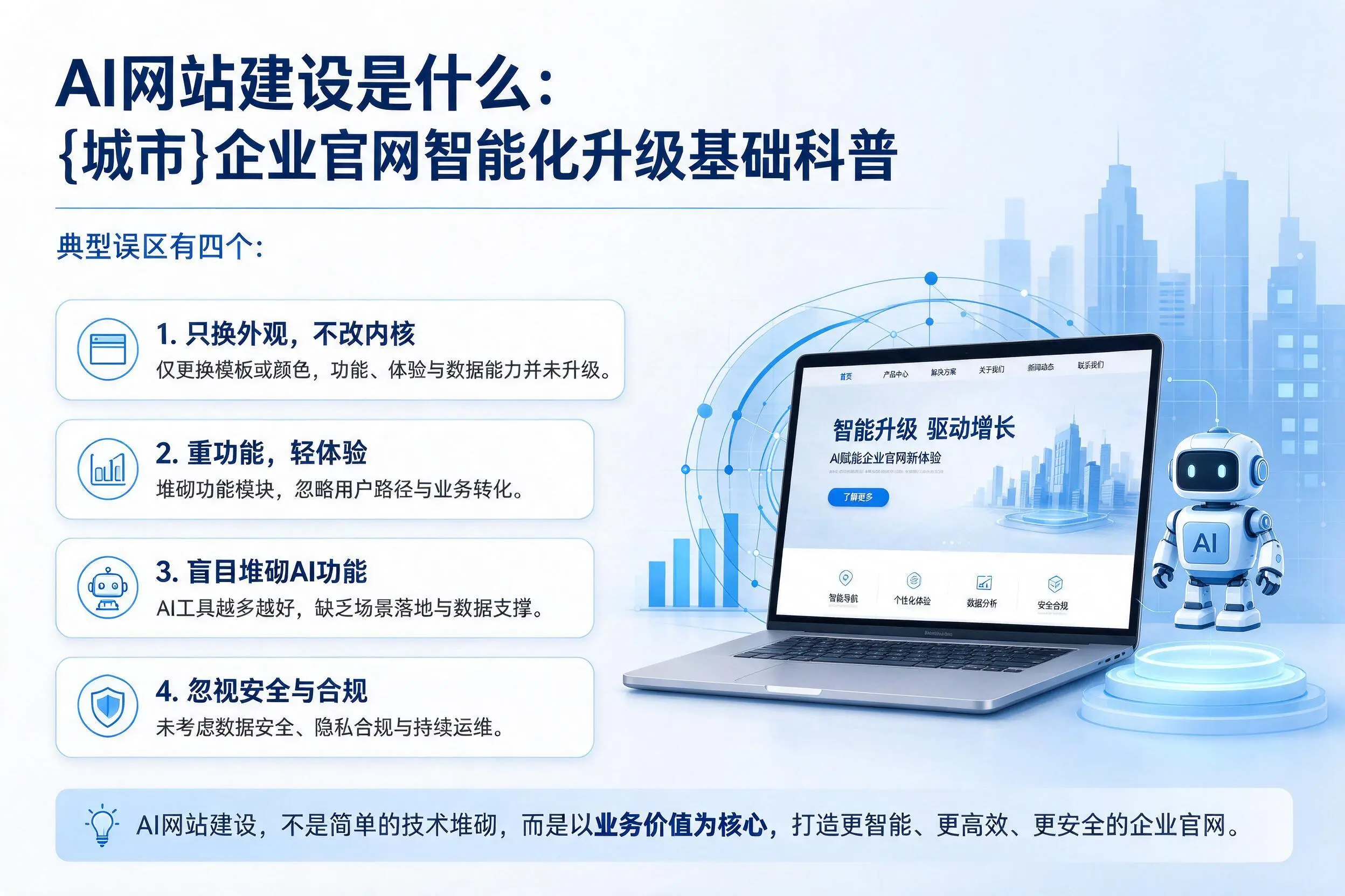 AI网站建设是什么：防城港企业官网智能化升级基础科普