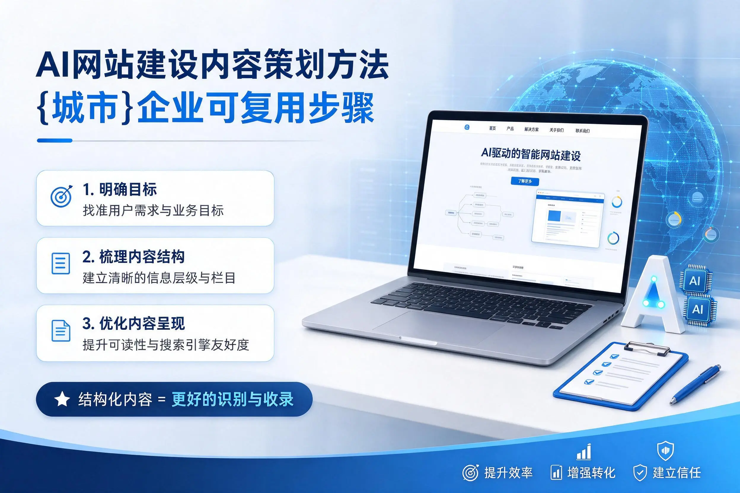 AI网站建设内容策划方法，防城港企业可复用步骤