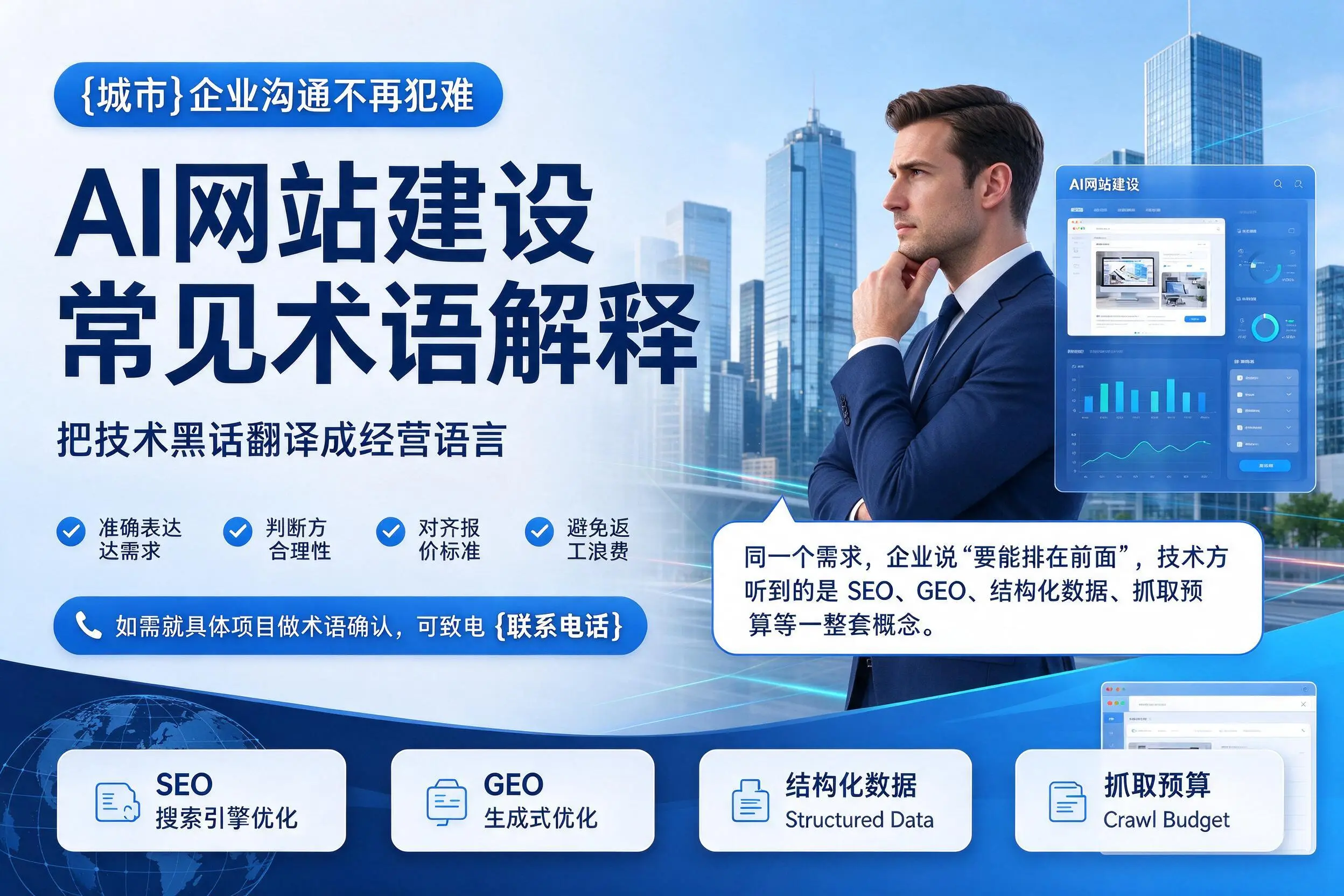 AI网站建设常见术语解释,防城港企业沟通不再犯难