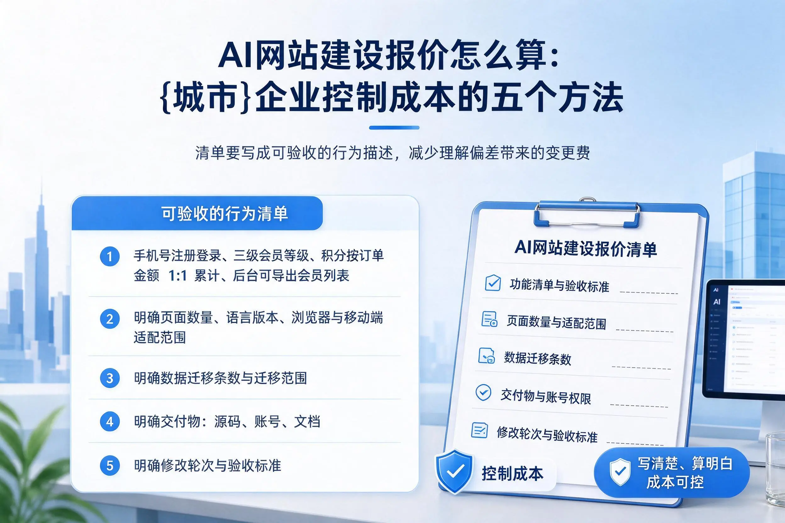 AI网站建设报价怎么算：防城港企业控制成本的五个方法